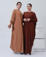Solid Khimar Abaya — Long-Sleeve Maxi Dress - Image 5