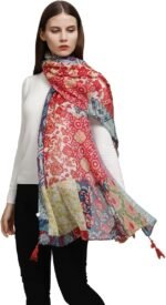 Boho Floral Lightweight Fringed Scarf - Image 2