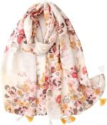 Boho Floral Lightweight Fringed Scarf - Image 21