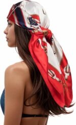 Silk-Feel Printed Head Scarf – 35" Square Bandana - Image 29