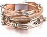 Boho Leopard Crystal Leather Wrap Bracelet – Multi-Layer Cuff - Image 33
