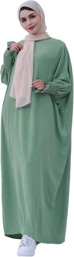 Solid Khimar Abaya — Long-Sleeve Maxi Dress - Image 29
