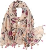Boho Floral Lightweight Fringed Scarf - Image 19
