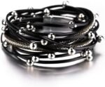 Boho Leopard Crystal Leather Wrap Bracelet – Multi-Layer Cuff - Image 22