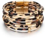 Boho Leopard Crystal Leather Wrap Bracelet – Multi-Layer Cuff - Image 20