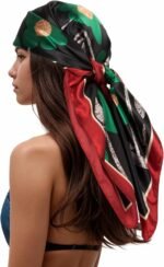 Silk-Feel Printed Head Scarf – 35" Square Bandana - Image 34
