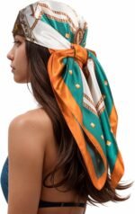 Silk-Feel Printed Head Scarf – 35" Square Bandana - Image 18