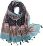 Boho Floral Lightweight Fringed Scarf - Image 26