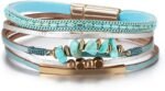 Boho Leopard Crystal Leather Wrap Bracelet – Multi-Layer Cuff - Image 30