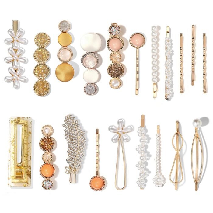 Macaron Pearl Hair Clip Set – Boho Bobby Pins 20-Pieces - Image 10