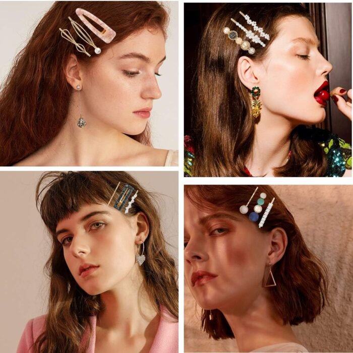 Macaron Pearl Hair Clip Set – Boho Bobby Pins 20-Pieces - Image 9