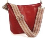 Boho Vegan Leather Shoulder Bag - Guitar-Strap Crossbody - Image 10