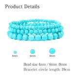 Turquoise Healing Crystal Stretch Bracelet Set 3-Piece - Image 3