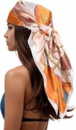 Silk-Feel Printed Head Scarf – 35" Square Bandana - Image 24