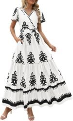 Floral Boho V-Neck Maxi Dress with Pockets - Image 22