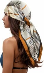 Silk-Feel Printed Head Scarf – 35" Square Bandana - Image 40