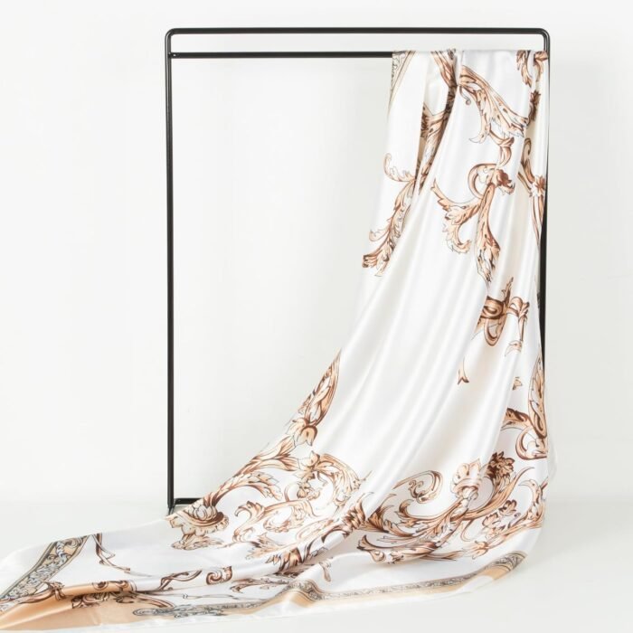 Silk-Feel Printed Head Scarf – 35" Square Bandana - Image 6