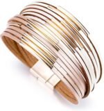 Boho Leopard Crystal Leather Wrap Bracelet – Multi-Layer Cuff - Image 13