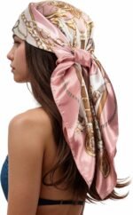 Silk-Feel Printed Head Scarf – 35" Square Bandana - Image 16