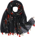 Boho Floral Lightweight Fringed Scarf - Image 25