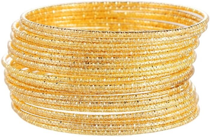 16Pcs Gold Bangle Bracelets for Women - Multi Layer Stackable Textured Bracelets Boho Jewelrys Set - Image 22