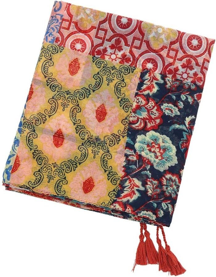 Boho Floral Lightweight Fringed Scarf - Image 9