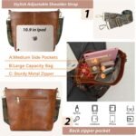 Boho Vegan Leather Shoulder Bag - Guitar-Strap Crossbody - Image 8