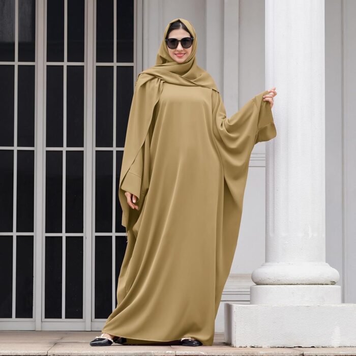 Modest Muslim Abaya Set with Khimar Hijab - Image 4