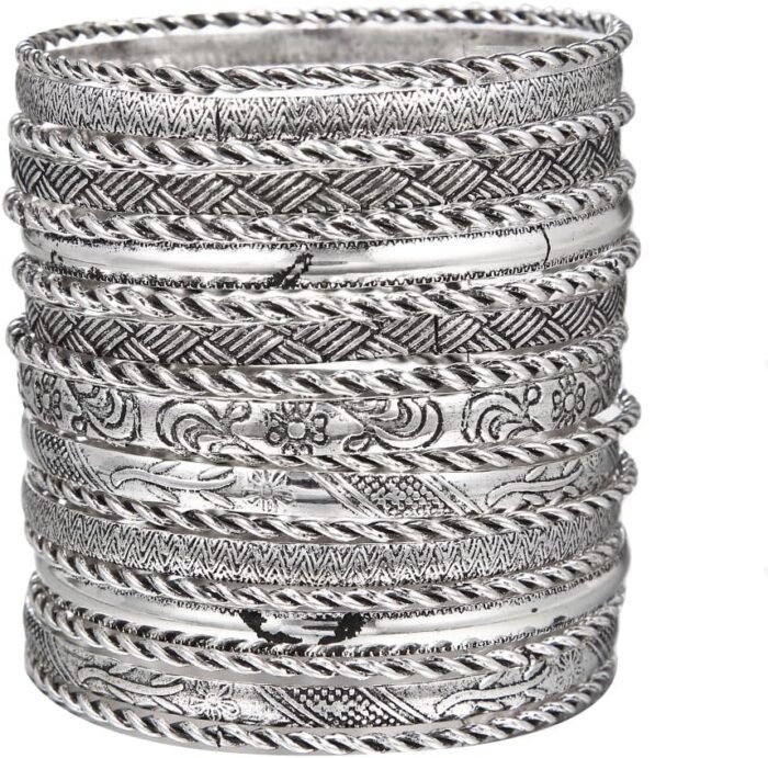 16Pcs Gold Bangle Bracelets for Women - Multi Layer Stackable Textured Bracelets Boho Jewelrys Set - Image 16