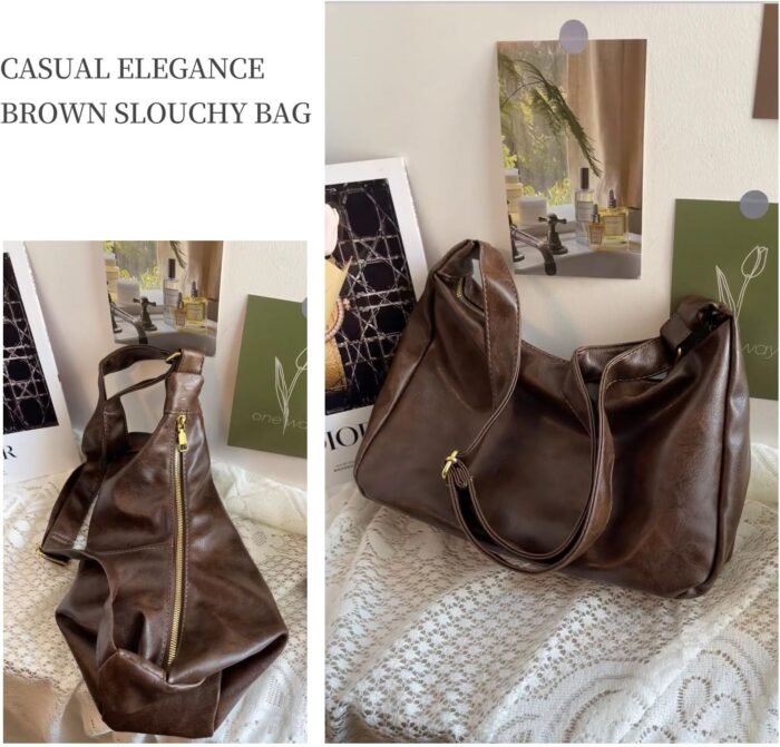 Boho Vegan Leather Slouchy Tote – Ultra-Soft & Foldable - Image 7