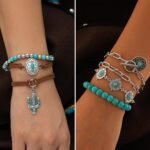 Boho Turquoise Jewelry Set – Necklace, Earrings, Bangles - Image 5
