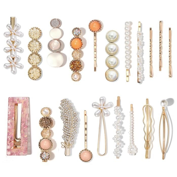 Macaron Pearl Hair Clip Set – Boho Bobby Pins 20-Pieces - Image 15