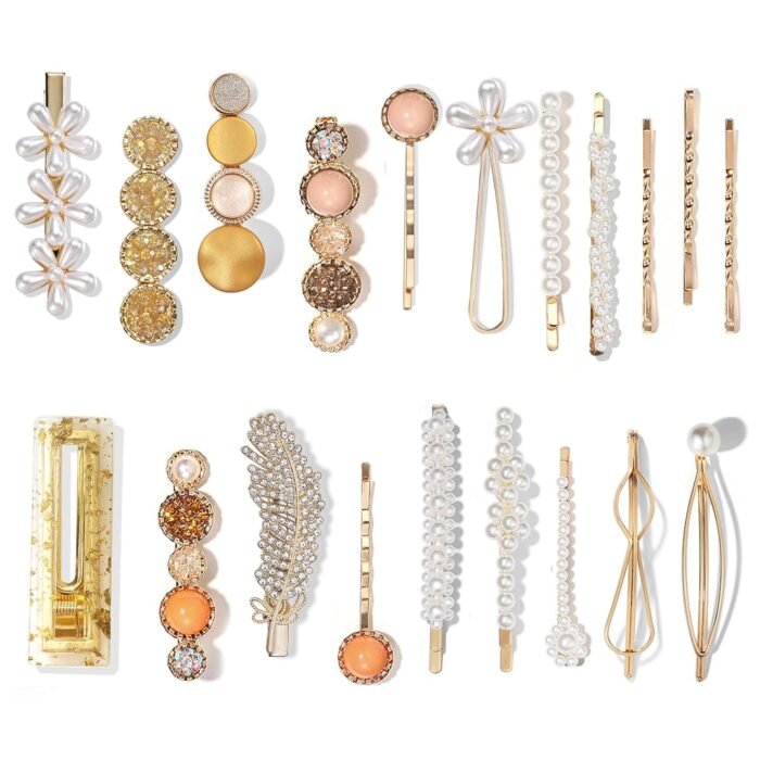 Macaron Pearl Hair Clip Set – Boho Bobby Pins 20-Pieces - Image 17