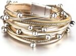 Boho Leopard Crystal Leather Wrap Bracelet – Multi-Layer Cuff - Image 40