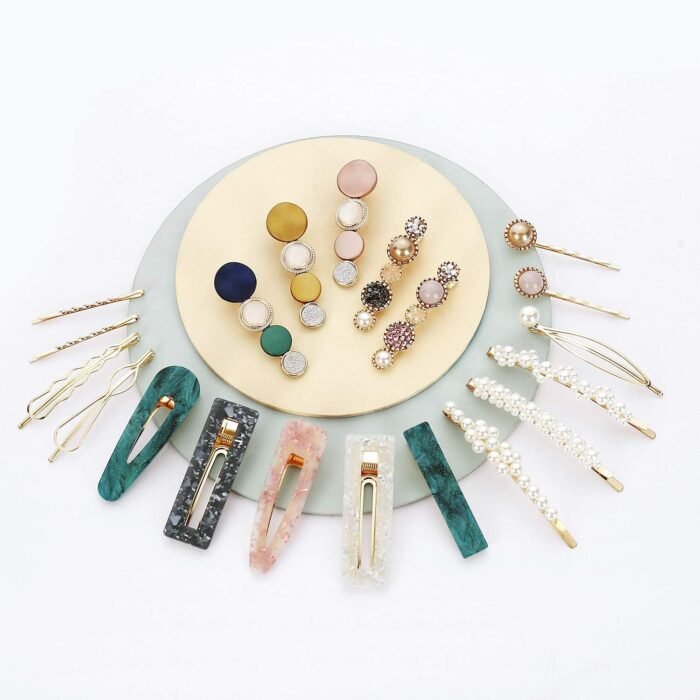 Macaron Pearl Hair Clip Set – Boho Bobby Pins 20-Pieces - Image 6