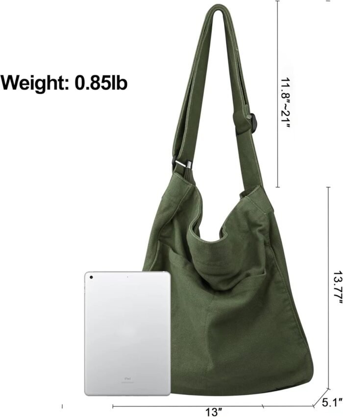 Boho Canvas Crossbody Tote – Unisex Multi-Pocket Messenger - Image 6