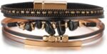 Boho Leopard Crystal Leather Wrap Bracelet – Multi-Layer Cuff - Image 34