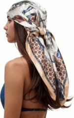 Silk-Feel Printed Head Scarf – 35" Square Bandana - Image 12