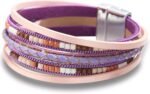 Boho Leopard Crystal Leather Wrap Bracelet – Multi-Layer Cuff - Image 35