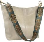 Boho Vegan Leather Shoulder Bag - Guitar-Strap Crossbody - Image 13