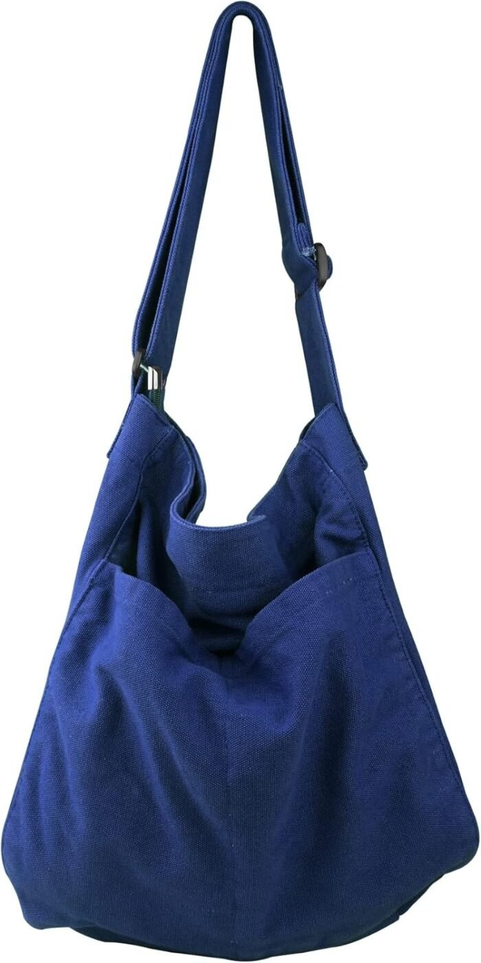 Boho Canvas Crossbody Tote – Unisex Multi-Pocket Messenger - Image 13