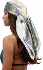 Silk-Feel Printed Head Scarf – 35" Square Bandana - Image 52
