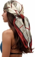 Silk-Feel Printed Head Scarf – 35" Square Bandana - Image 50