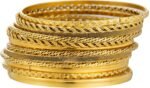 16Pcs Gold Bangle Bracelets for Women - Multi Layer Stackable Textured Bracelets Boho Jewelrys Set - Image 32
