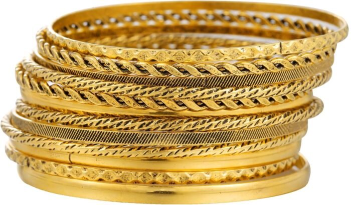 16Pcs Gold Bangle Bracelets for Women - Multi Layer Stackable Textured Bracelets Boho Jewelrys Set - Image 32
