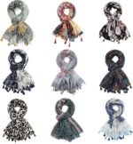 Boho Floral Lightweight Fringed Scarf - Image 8