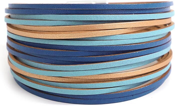 Boho Leopard Crystal Leather Wrap Bracelet – Multi-Layer Cuff - Image 51