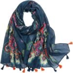 Boho Floral Lightweight Fringed Scarf - Image 22