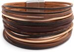 Boho Leopard Crystal Leather Wrap Bracelet – Multi-Layer Cuff - Image 42
