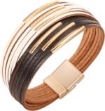 Boho Leopard Crystal Leather Wrap Bracelet – Multi-Layer Cuff - Image 38